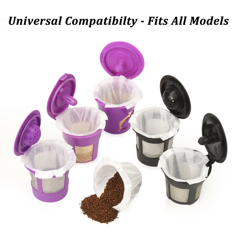 Delibru K Cup Disposable Paper Filters 300 Pack Fits With All Reusable Coffee Pods - Compostable and Disposable Coffee Filters for Keurig Single Cup - Image 2